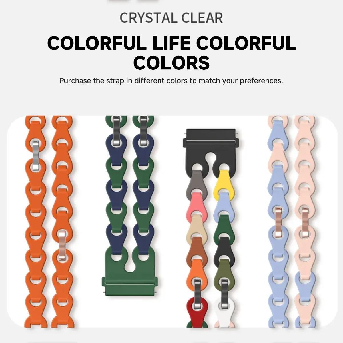 Silicone Chain Strap for Huawei Watch Fit 3 2 1 Wristband Bracelet Adjustable Bands for Huawei Fit 3 2 1 Replacement Accessories