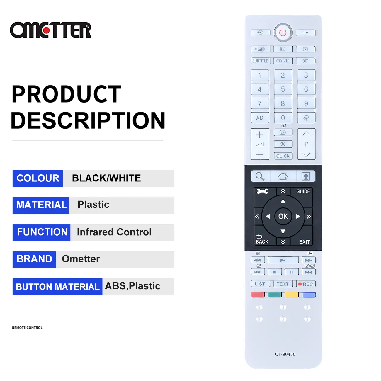 New CT-90430 CT-90444 CT-90429 for Toshiba TV Remote Control Ultra HD 4K CT-90427 CT-90428 CT 90326