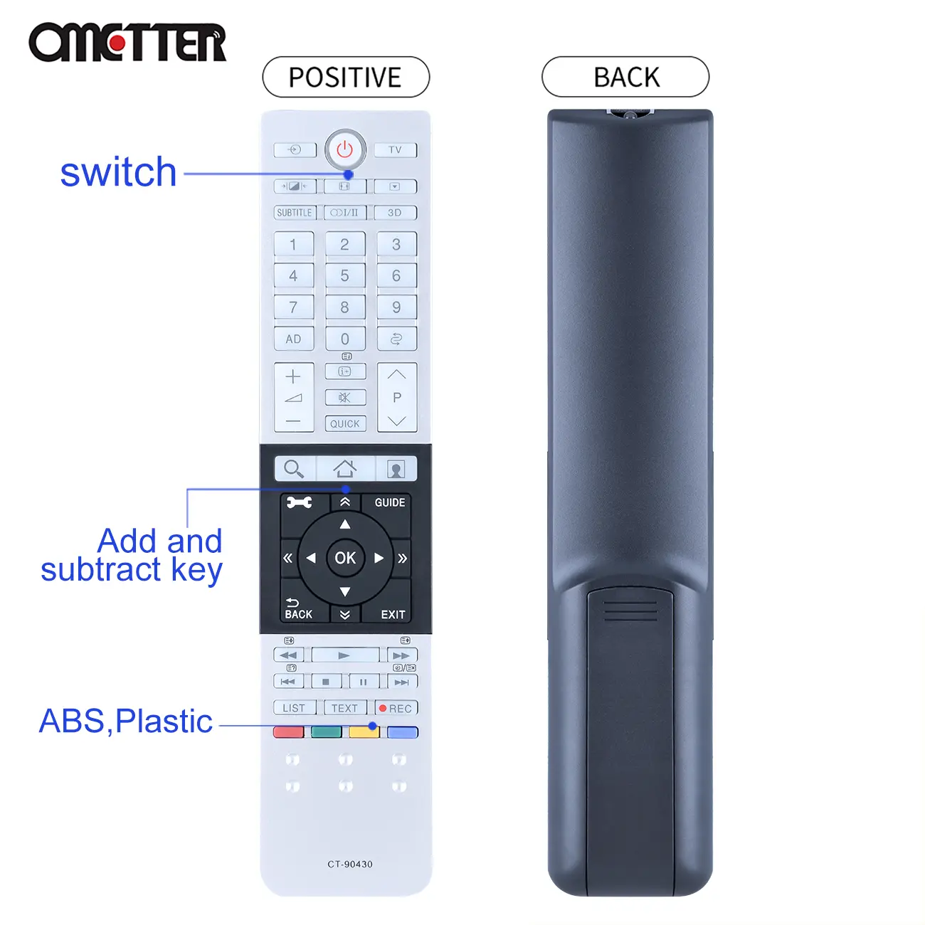 New CT-90430 CT-90444 CT-90429 for Toshiba TV Remote Control Ultra HD 4K CT-90427 CT-90428 CT 90326