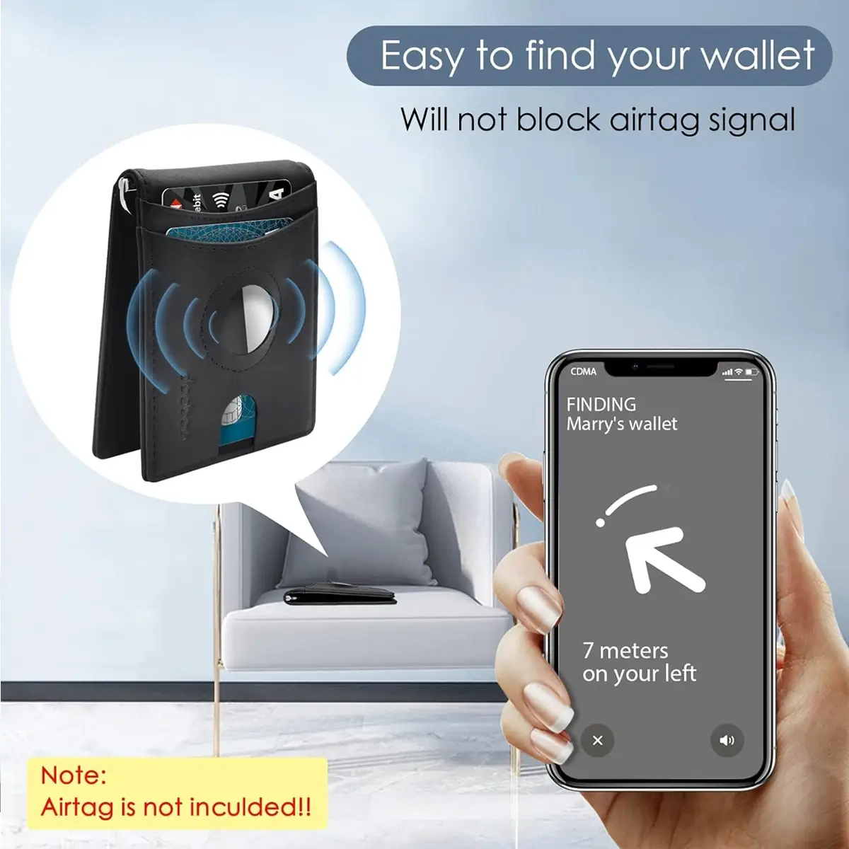 Anti Theft Credit Card Holder Men Wallets Carbon Fiber Wallet For Apple Airtag Small Coin Purse Minimalist Wallets For Air Tag