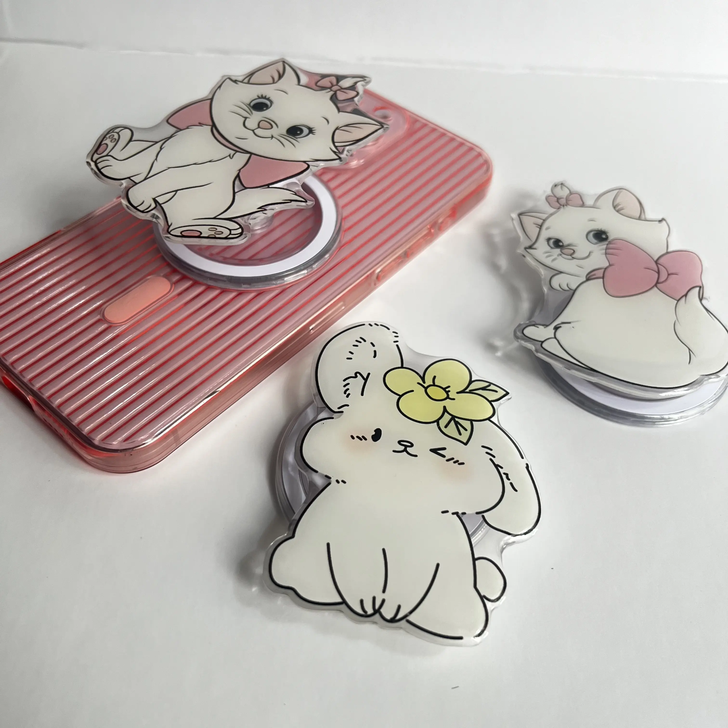 Korean Cute Cartoon Cat Rabbit Phone Holder Griptok Support For IPhone Samsung Phone Case Grip Tok Socket Bracket Girl Gift