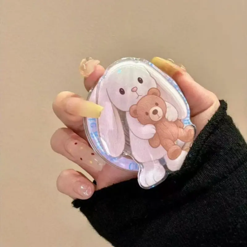 Korean Cute Cartoon Rabbit Magnetic Holder Grip Tok Griptok Phone Stand Holder Support for IPhone 15 for Pad Magsafe Smart Tok