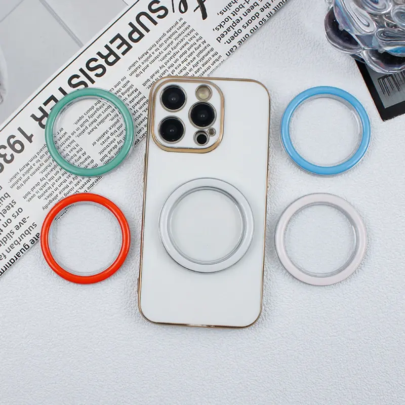 Round Macsafe Magnetic Base Sticker for IPhone 15 14 Pro Max Samsung Magsafe Socket Pocket Grip Bracket Expanding Stand Holder