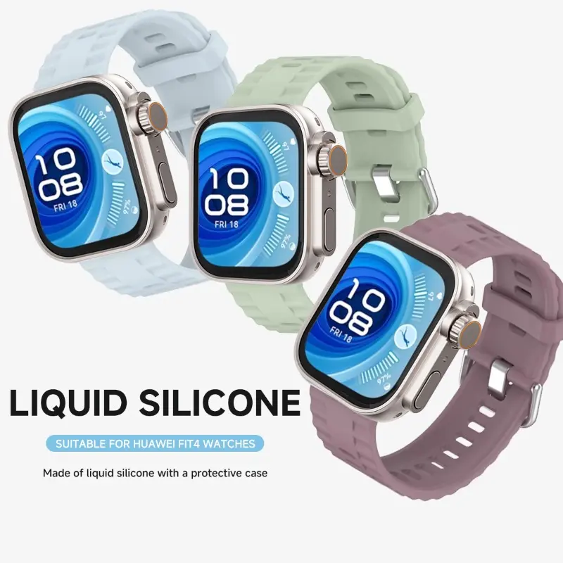 Strap+Case for huawei watch fit 4/3 4pro Tire Tread Bracelet+change to ultra cover for huawei fit 4 smartwatch sport band bumper