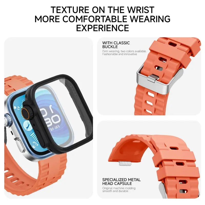 Strap+Case for huawei watch fit 4/3 4pro Tire Tread Bracelet+change to ultra cover for huawei fit 4 smartwatch sport band bumper