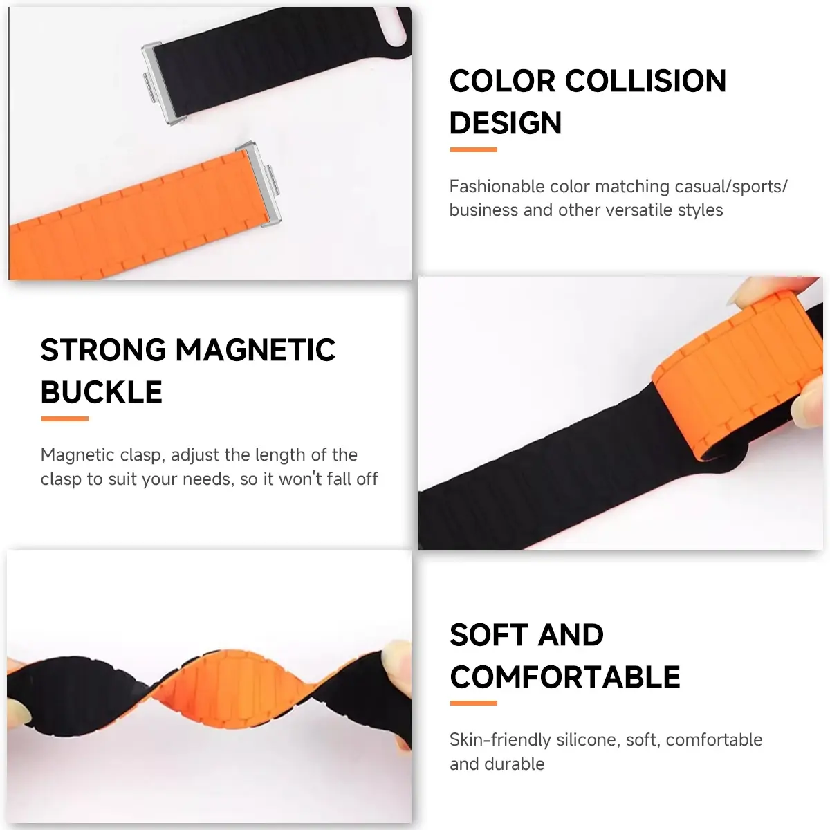 Silicone Strap for Redmi watch 5 4 Magnetic Sports Band for Xiaomi Mi band 9 pro 8 pro Correa Breathable Bracelet Accessories