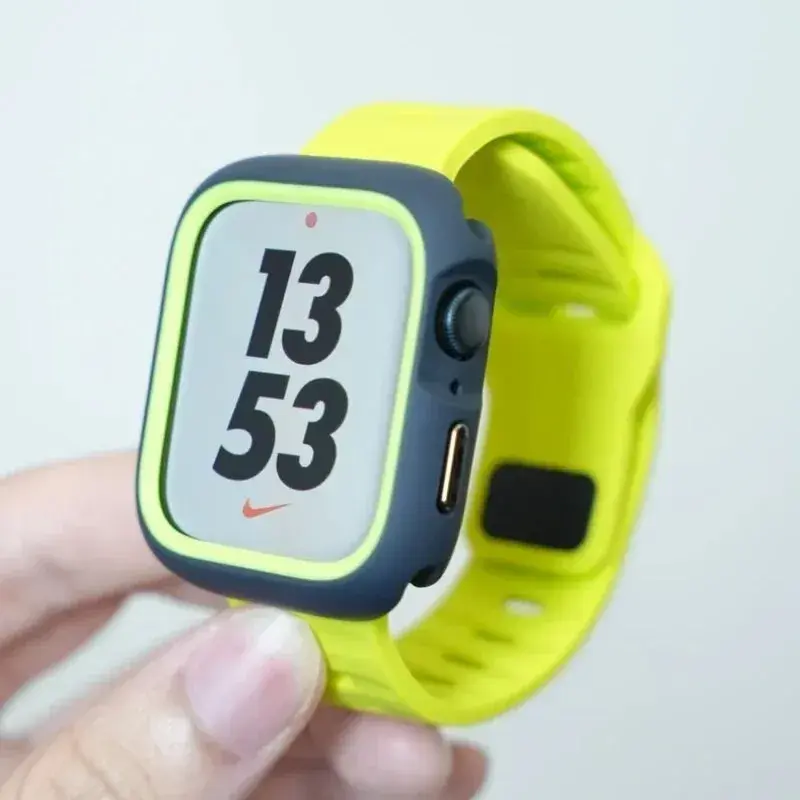 TPU Case+Silicone Strap for Apple Watch Band Ultra 49mm Sports Band for Iwatch Series10 9 8 7 6 SE 5 4 46mm 45mm 44mm 41 40 42mm