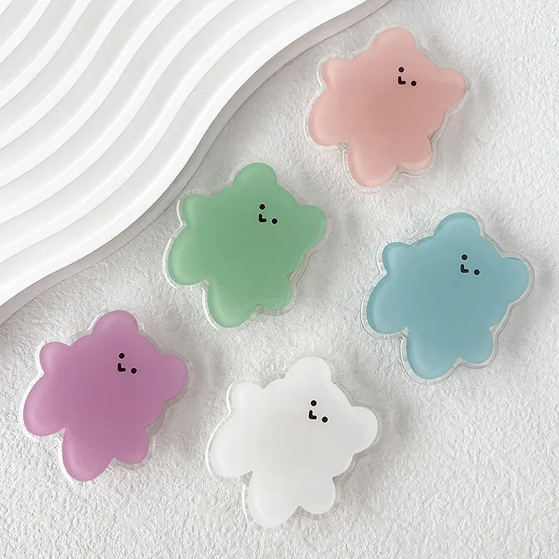 Acrylic Material Cartoon Cute Bear Design Phone Holder Foldable Grip