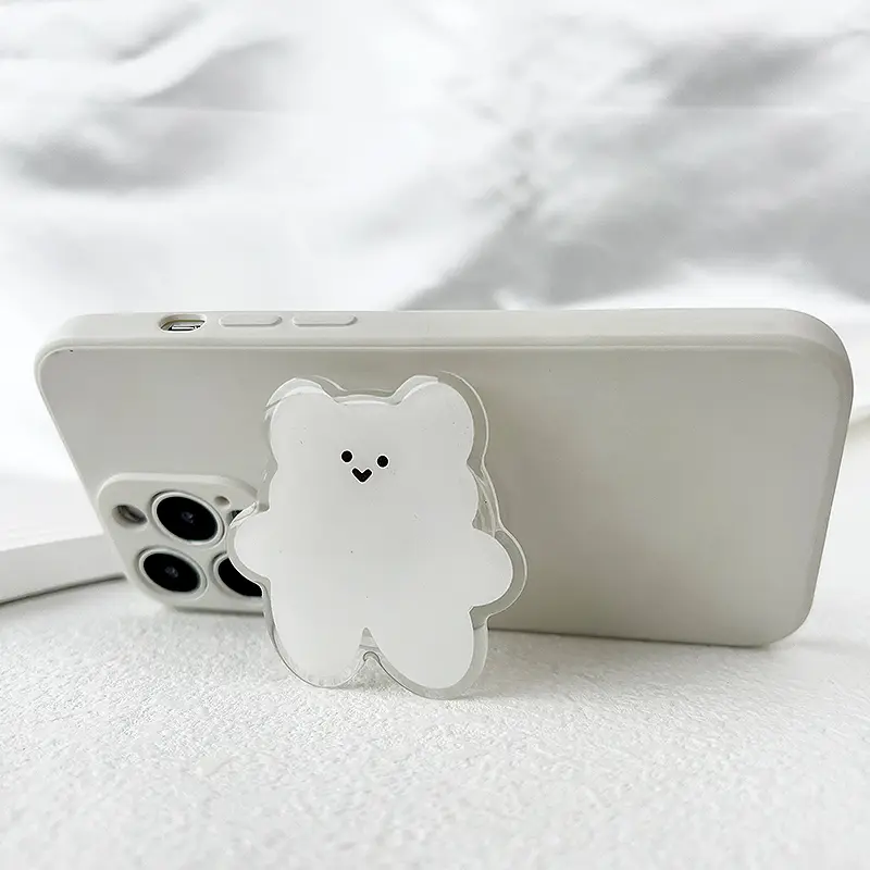Acrylic Material Cartoon Cute Bear Design Phone Holder Foldable Grip