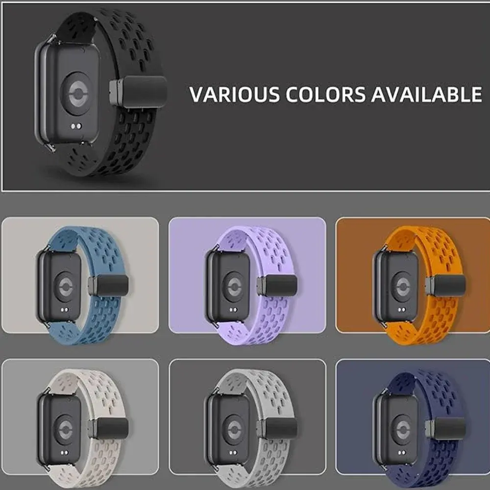 Silicone Strap for Mi band 9pro 8pro Magnetic Buckle Sports Band for Redmi watch 5 4 Correa Breathable Bracelet Accessories