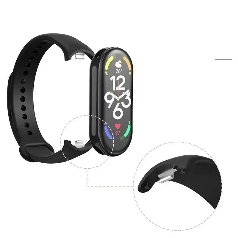 Silicone Strap For Xiaomi Mi band 8-8 NFC Sport Belt Replacement miband8 Bracelet waterproof smart band 8 watchband Accessories