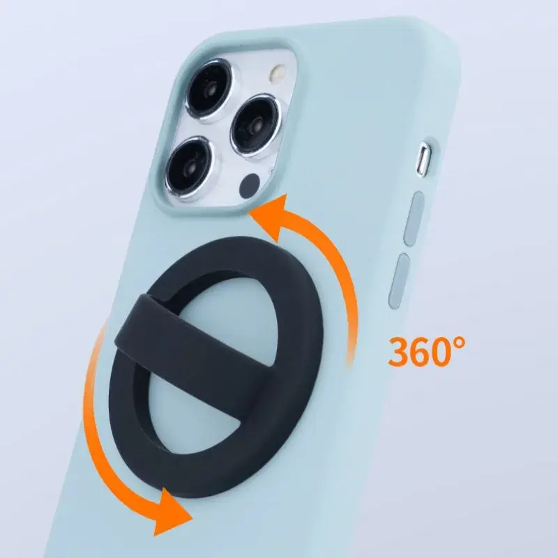Magnetic Silicone Comfortable Circular Grip Phone Holde for MagSafe Powerful Grip for IPhone 16 15/14/13/ 12 Android