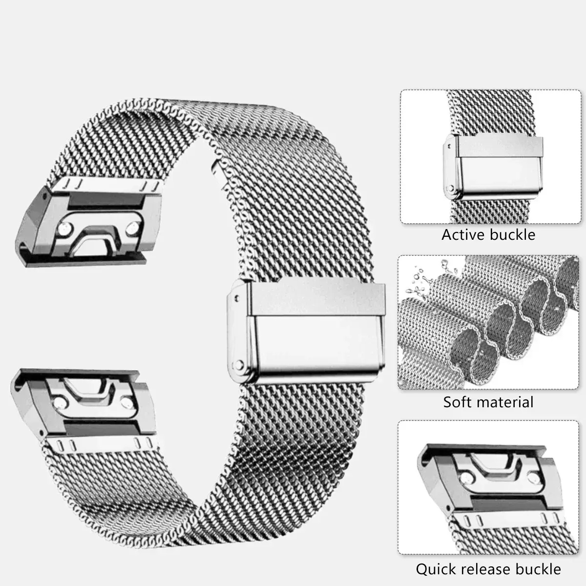 20 22 26mm for Garmin Fenix 8 51mm 7X 7 Pro Fenix 6X 6 5X 5Plus Tactix 7 Quick Fit Stainless Steel Band Forerunner 965 945 Strap