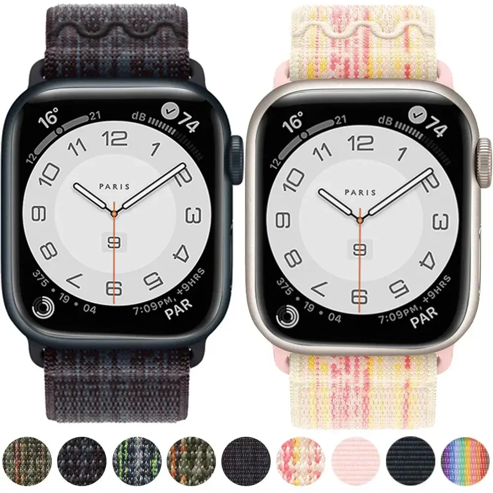 Nylon Band for Apple Watch Band Ultra 2 49mm 44mm 40mm 45mm 41mm 42mm 40mm Bracelet Strap IWatch Ultra Series 9 7 6 5 Se 8