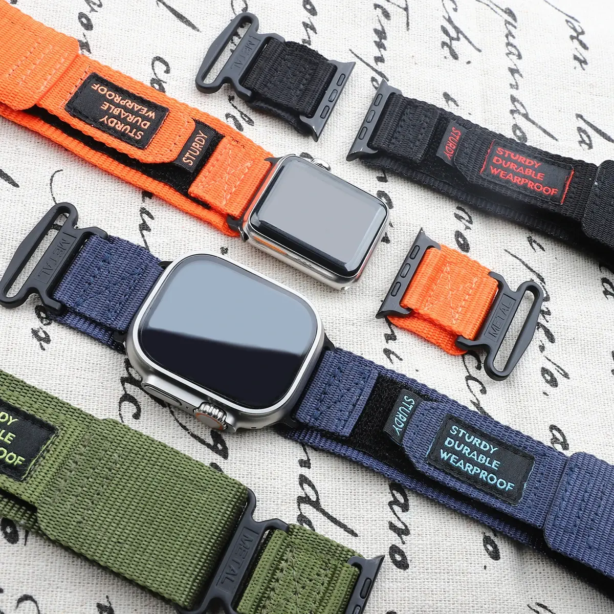 Tactical Nylon Strap for Apple Watch Band 49mm Ultra 2 49mm 44mm 41mm 45mm Alpine Trail Loop Bracelet IWatch Series 9 8 7 6 Se