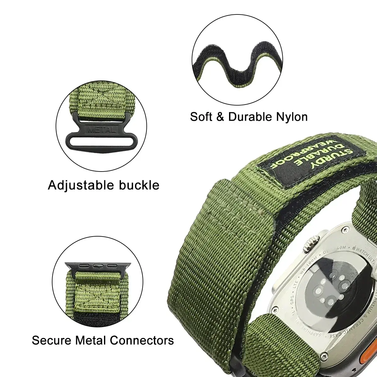 Tactical Nylon Strap for Apple Watch Band 49mm Ultra 2 49mm 44mm 41mm 45mm Alpine Trail Loop Bracelet IWatch Series 9 8 7 6 Se