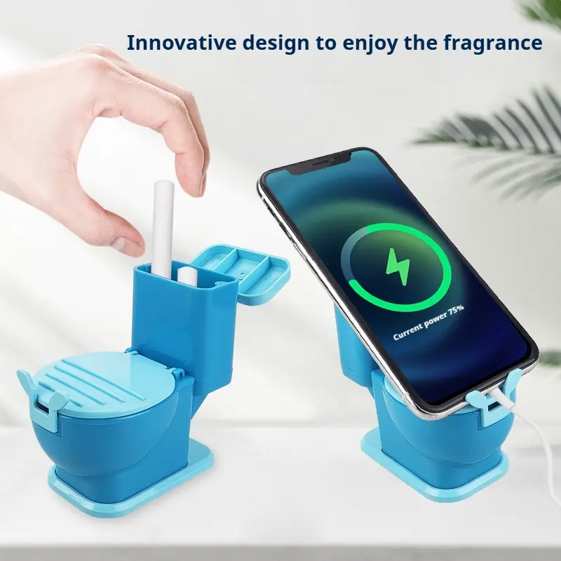 Mobile Phone Stand Multi Functional Desktop Lazy Holder Mini Toilet Creative Design Can Store Small Items Phone Bracket Gift