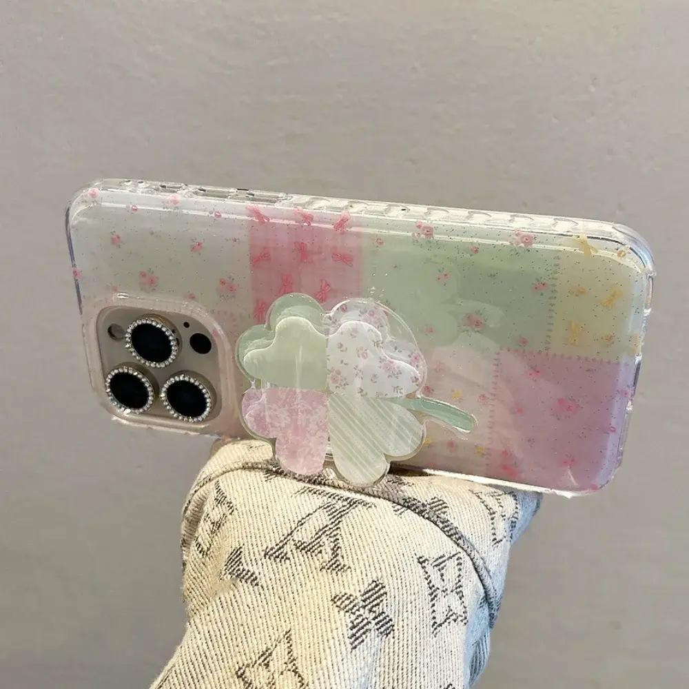 Soporte Para Teléfono Tok Griptok Con Agarre De Trébol De Dibujos Animados Coreanos Soporte Universal Para IPhone 16 Samsung