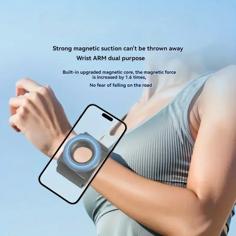 Strong Magnetic Suction Bracket Mount Mobile Phone Holder Wrist Strap Arm Dedicated For iPhone 13 14 15 16 Pro Max Samsung