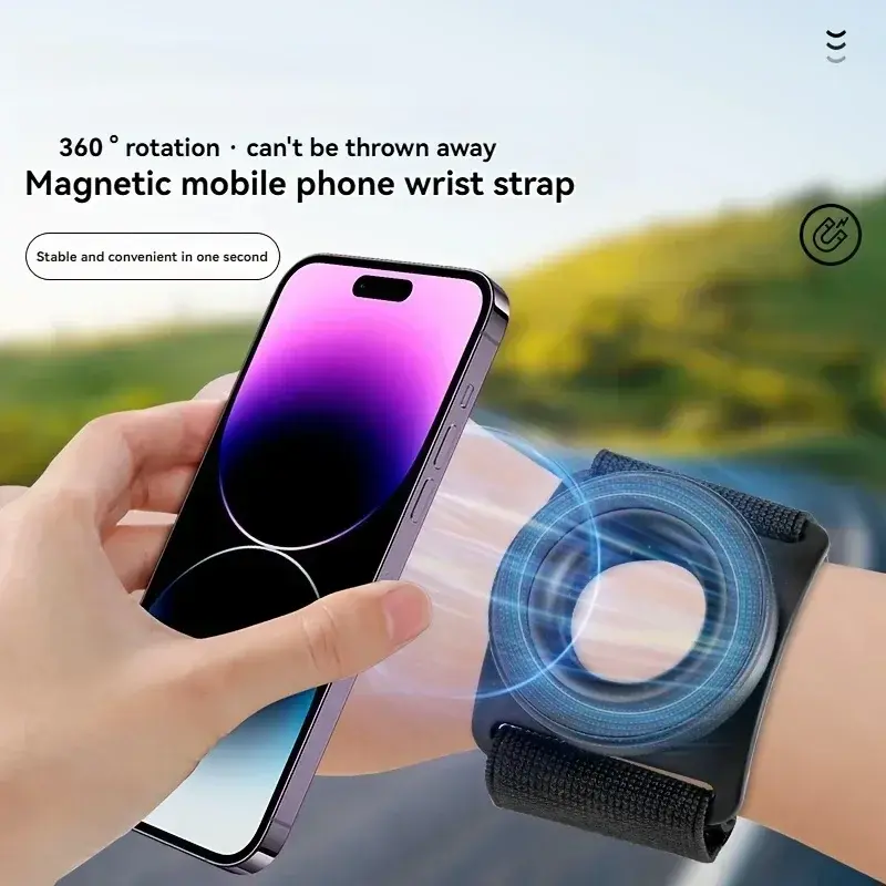 Strong Magnetic Suction Bracket Mount Mobile Phone Holder Wrist Strap Arm Dedicated For iPhone 13 14 15 16 Pro Max Samsung