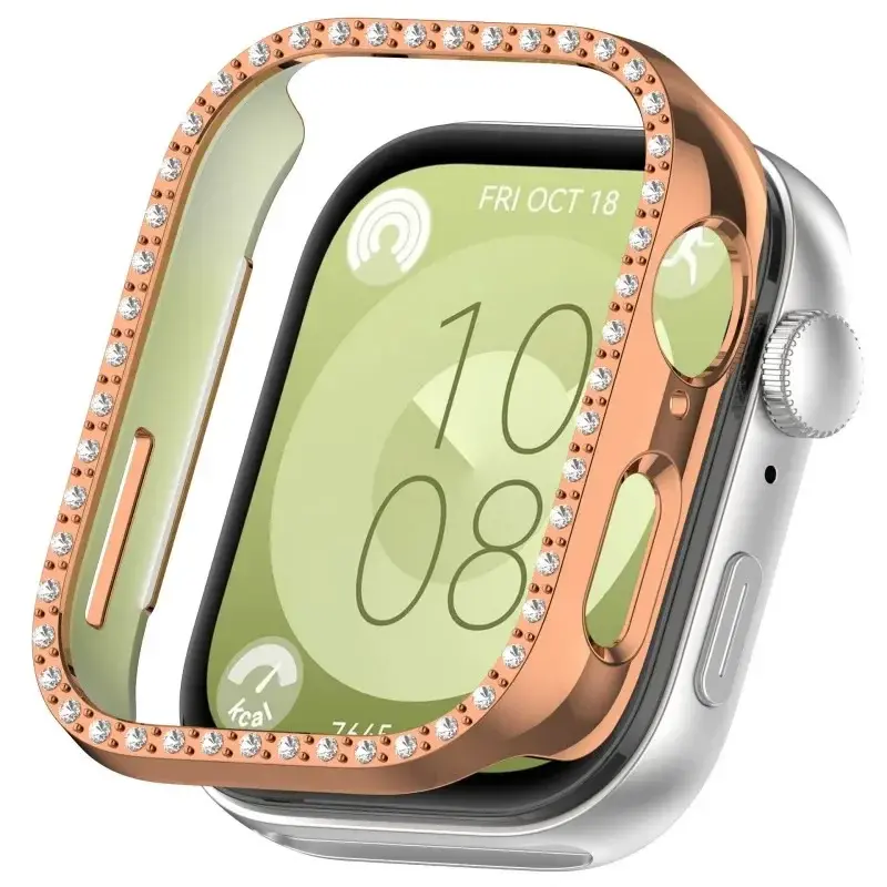 Bling PC Hollow Protector Case For Huawei Watch Fit 3 Diamond Crystal Case Hard Cover fit3 Protective Watch Shell Fashion Bumper