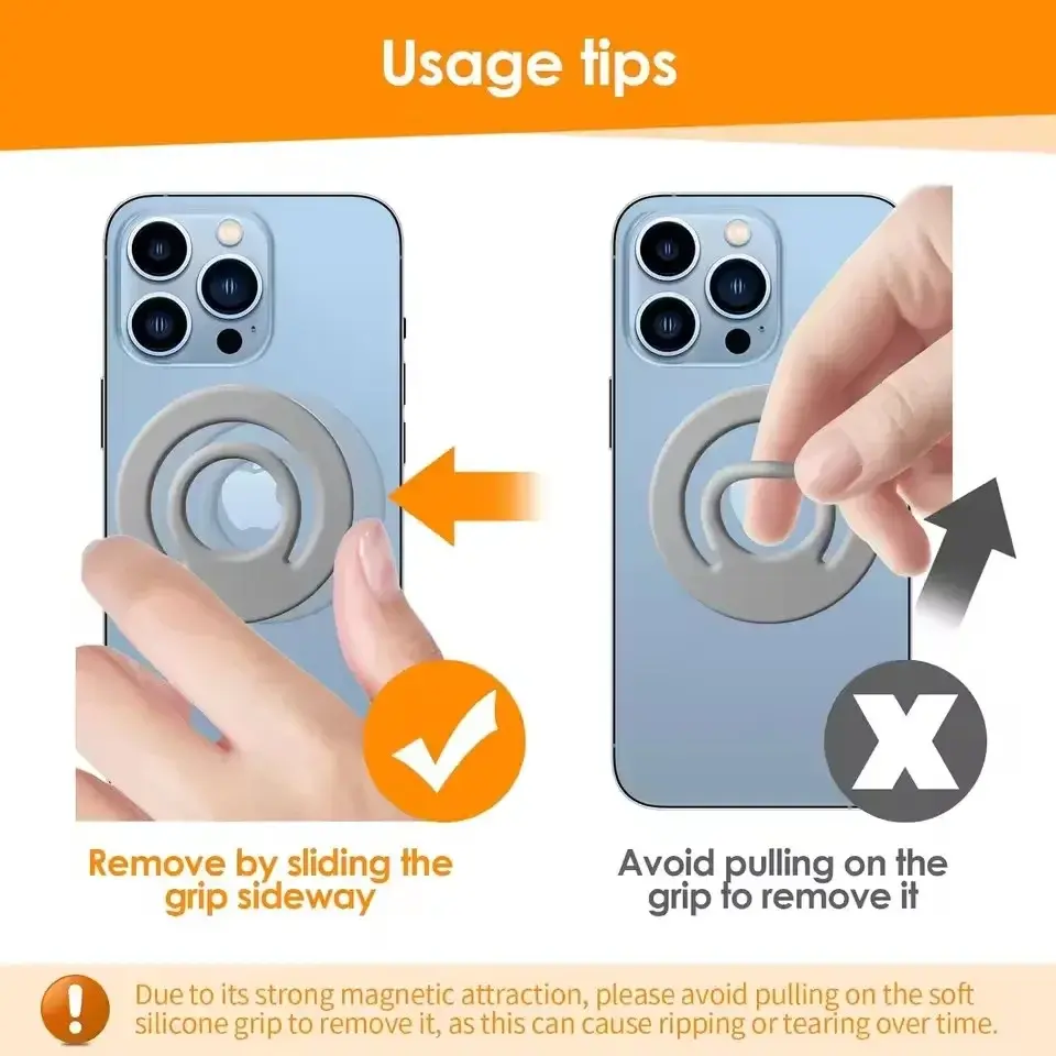 for Magsafe Magnetic Silicone Soft Finger Strap Phone Ring Holder For IPhone 16 15 Samsung Mi Universal Stand Grip Phone Holder