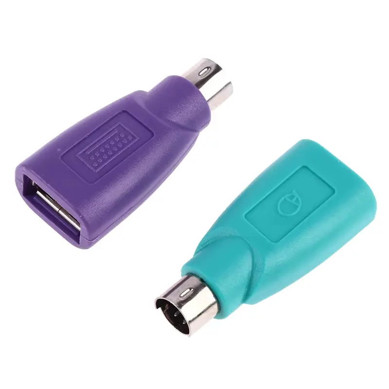 High Quality Purple +Green Converter Keyboard Mouse PS2 PS/2 To USB Adapter Converter For Usb Keyboard Mouse Accessories