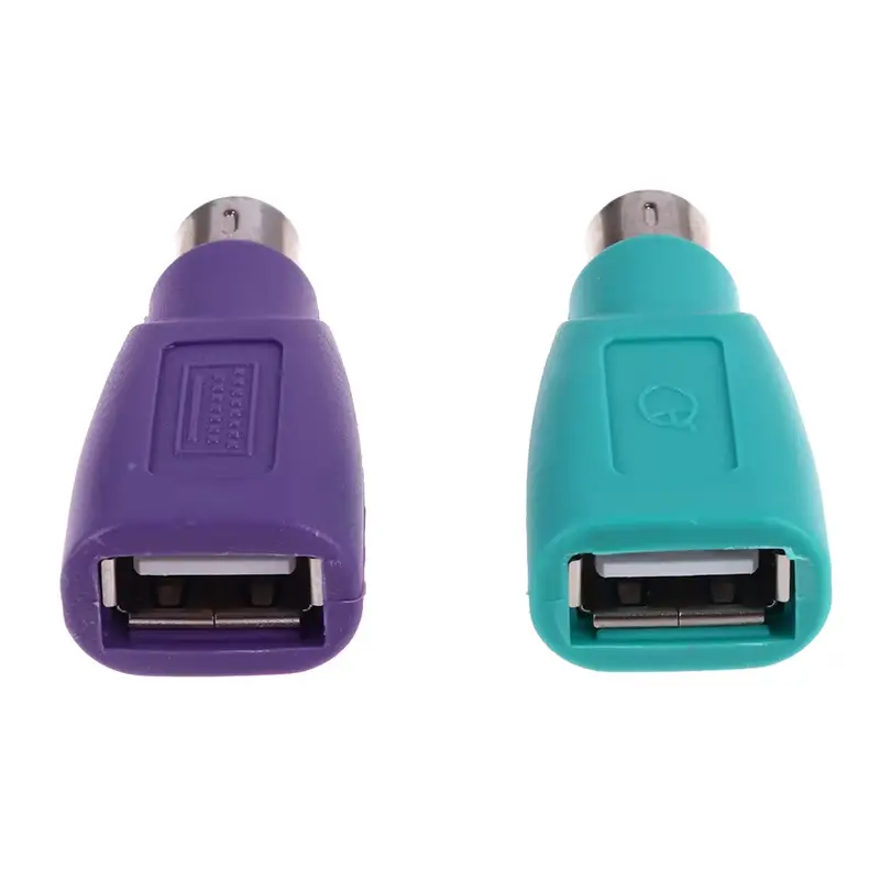 High Quality Purple +Green Converter Keyboard Mouse PS2 PS/2 To USB Adapter Converter For Usb Keyboard Mouse Accessories