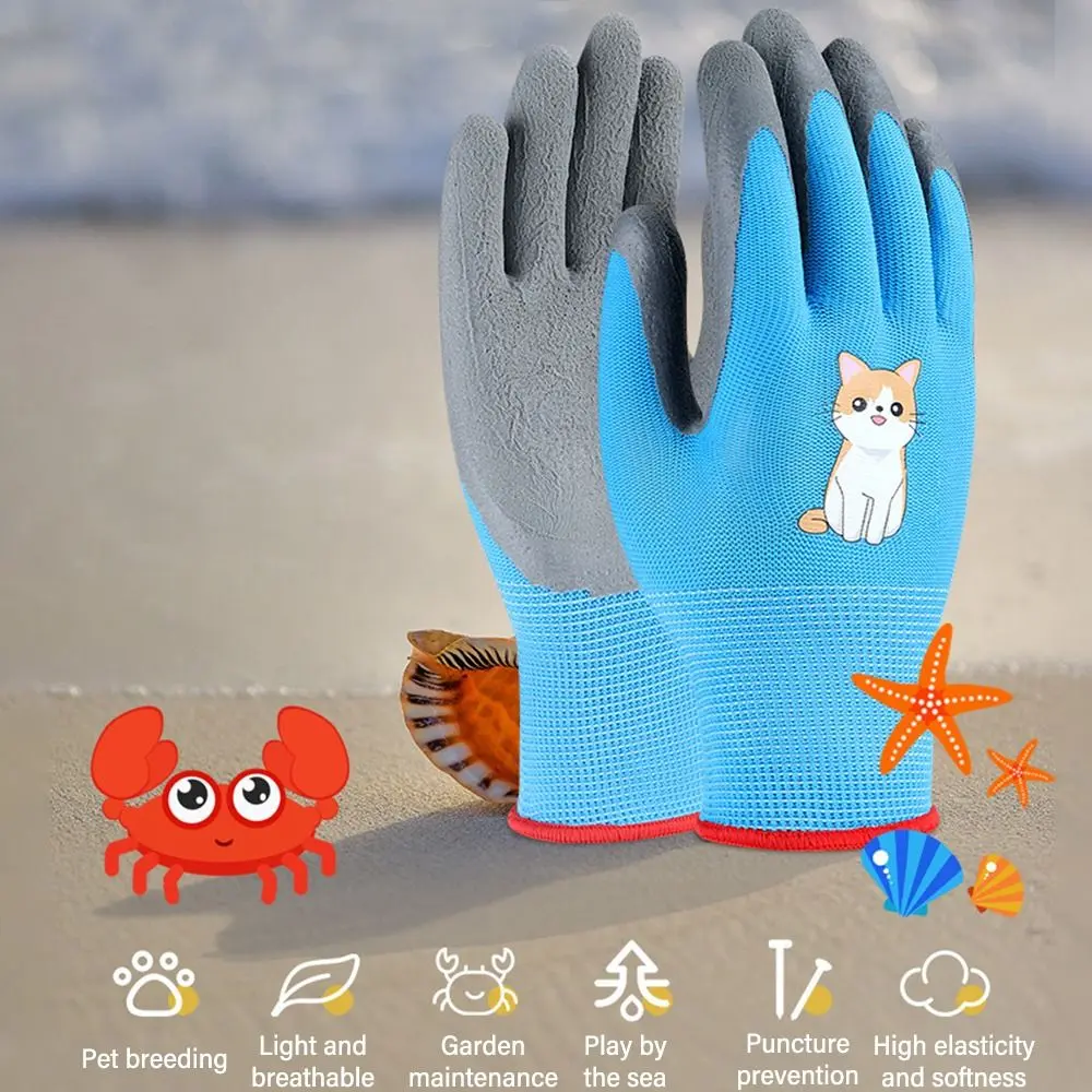 Cartoon Animal Camping Protective Gloves Pink Blue Yellow Multi-purpose Kids Work Gloves Thickening Safety Gardening Glove