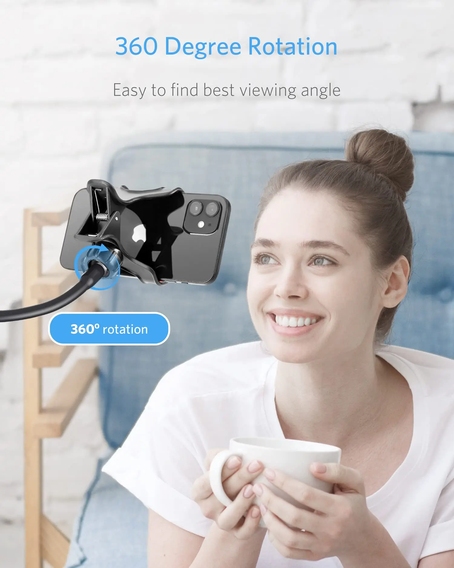 Gooseneck Phone Holder Universal 360 Flexible Mobile Phone Stand Lazy Bracket DIY Adjustable Long Arm Phone Mounts for Bed Desk