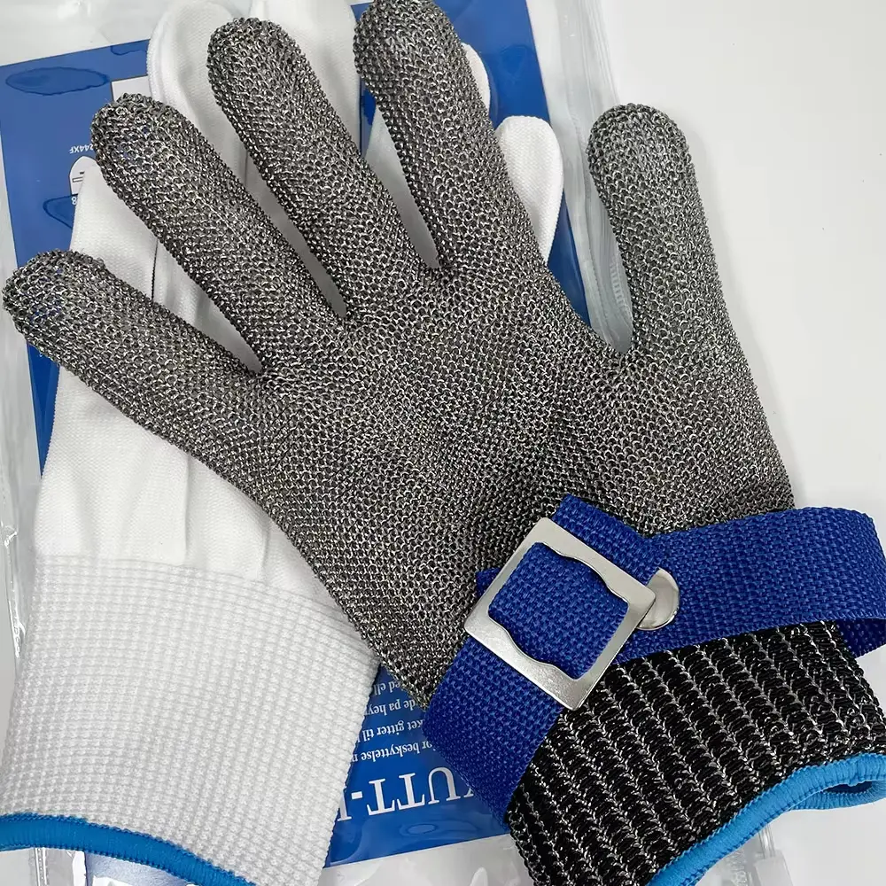 Cut Resistant Stainless Steel Gloves Working Safety Gloves Metal Mesh Anti Cutting For Butcher Worker