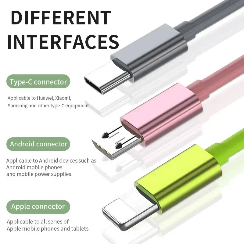Suitable for iPhone TYPE-C 3 in 1 telescopic one to three mobile charging cable charging cable