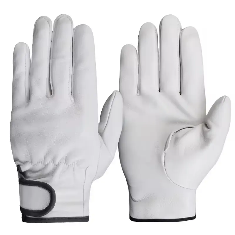 Flex Grip Leather Work Gloves Stretchable Wrist Tough Cowhide Glove Resistant Knit Wrist Canvas Backing Security Protection