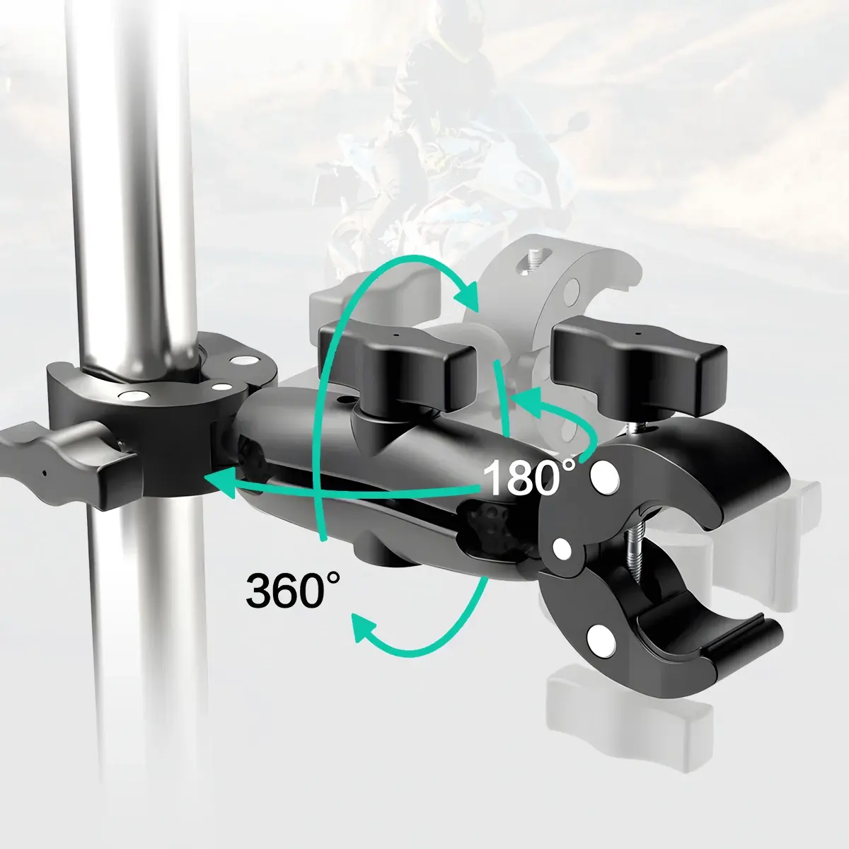 Camera Double Clip Crab Clamp For GoPro Motorcycle Bicycle Handlebar Clip Bracket For Insta360 One X2 X3 Sports Camera Accessory