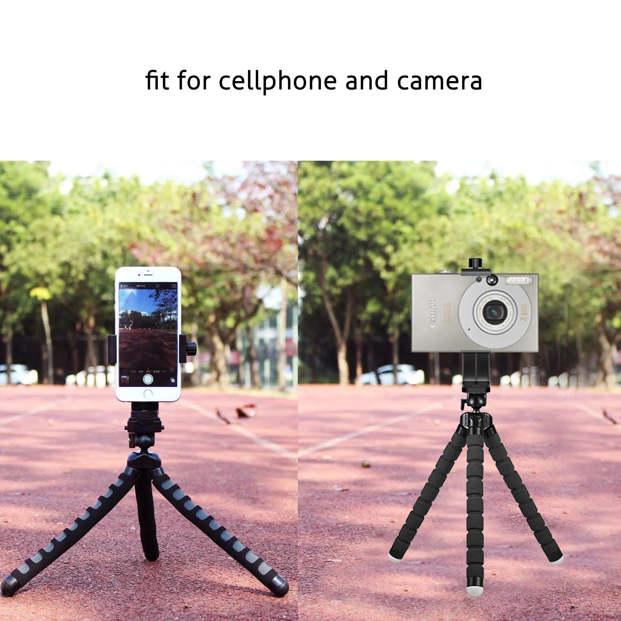 Phone Holder Vertical and Horizontal Tripod Mount Adapter Rotatable Bracket with 1/4 inch Screw  Adjustable Clip for iPhone