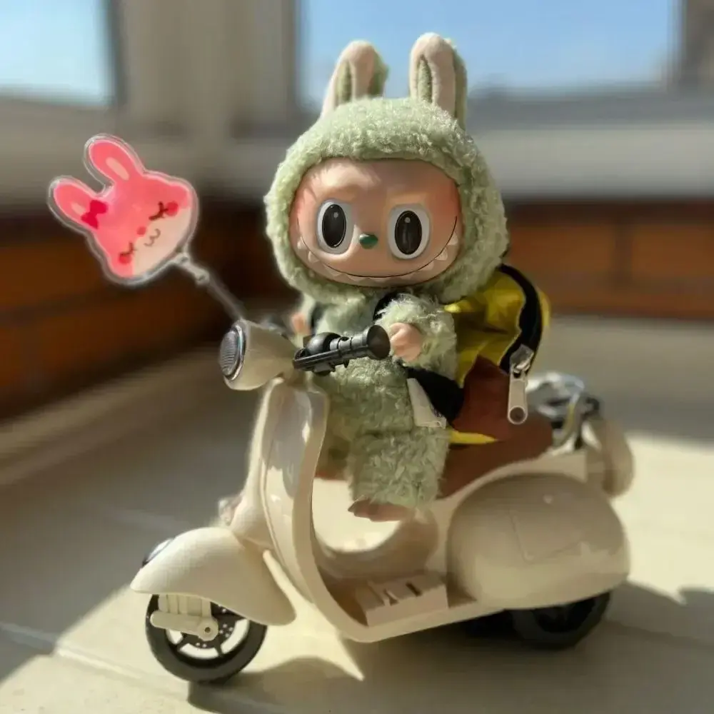 Labubu Doll Mini Electric Motorcycle,labubu Doll Accessories, Fun Cute Doll Toys,With Lights and Music,DIY Kid Christmas Gift