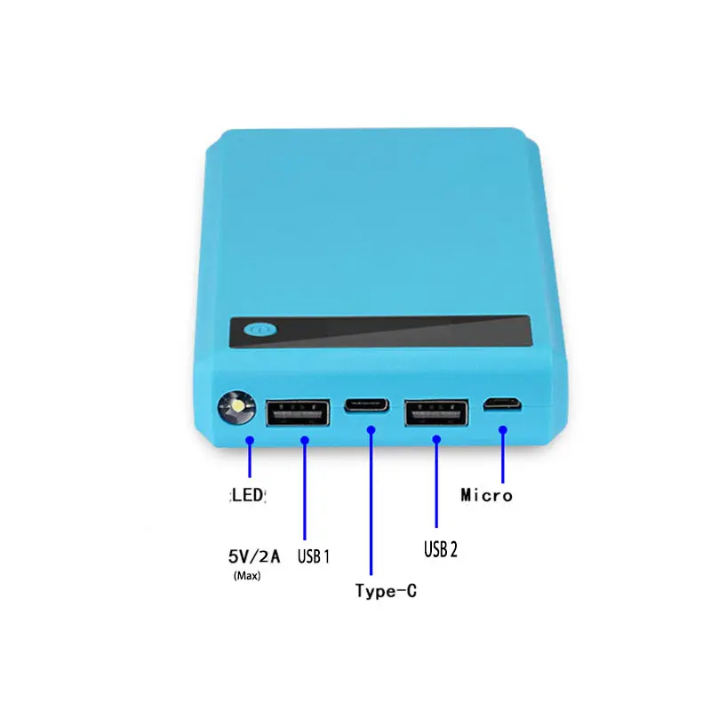 Display Screen Power Bank Case Micro Type-c Input 6*18650 Battery External Charger DIY Powerbank Box Outer Case