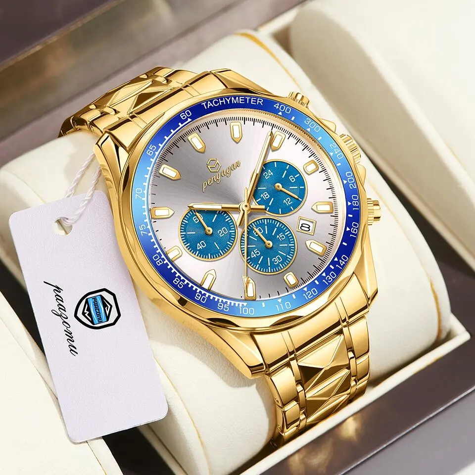 2025 New Stainless Steel Quartz Wrist Watch for Man Luxury Week Date Display Luminous Bracelet Fashion Men's Watch Original Cloc