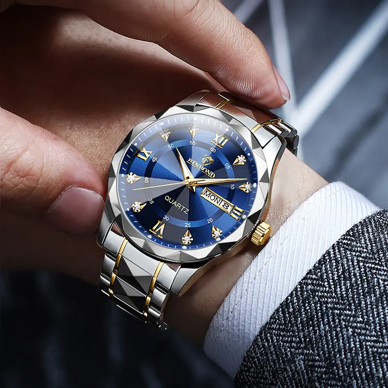 2025 New Men's Watch Date Week Fashion Watch Men Original Waterproof Non-mechanical Luminous Dual Calendar Quartz Wristwatch