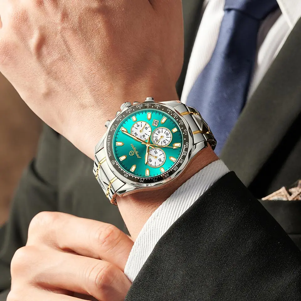 2025 New Stainless Steel Quartz Wrist Watch for Man Luxury Week Date Display Luminous Bracelet Fashion Men's Watch Original Cloc
