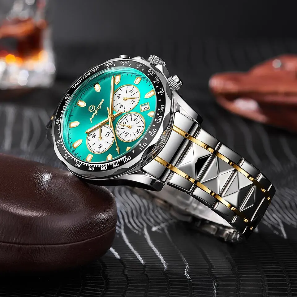 2025 New Stainless Steel Quartz Wrist Watch for Man Luxury Week Date Display Luminous Bracelet Fashion Men's Watch Original Cloc