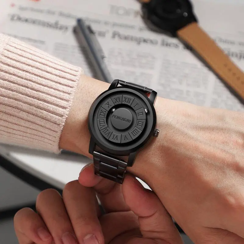 PENGAGAR Creativity Luxury Magnetic absorption Man Wristwatch Waterproof Quartz Men's Watches Stainless Steel Men Watch Reloj