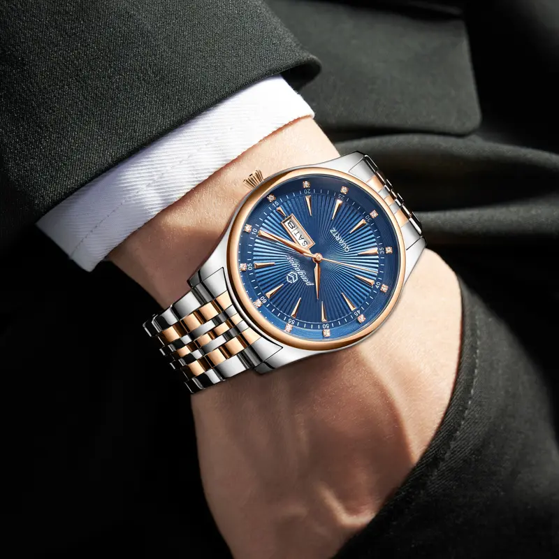 2025 New Fashion Quartz Man Watch Classic Luxury Business Stainless Casual Calendar Waterproof Luminous Men Watches Reloj Hombre