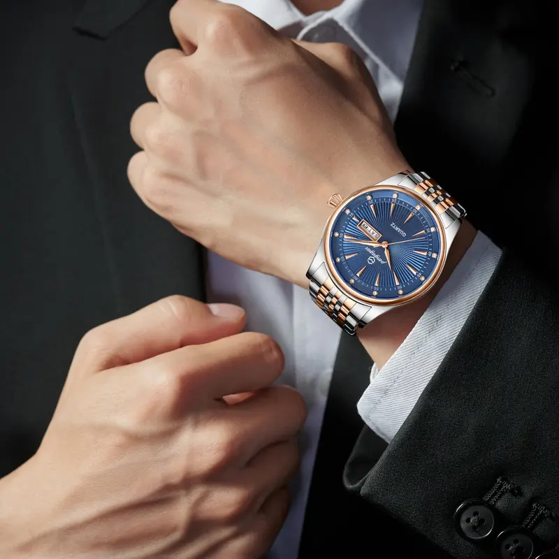 PENGAGAR Luxury Watch 2025 New Business Waterproof Male Clock Luminous DateStainless Steel Square Quartz Men Watch reloj hombre