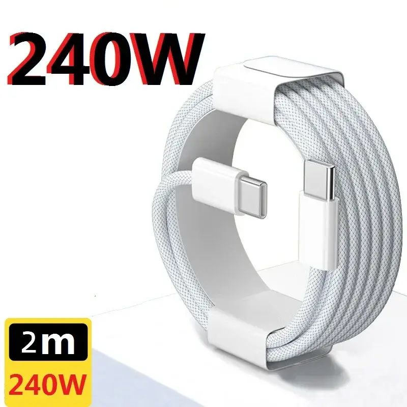 10Pcs 240W 60W Fast Quick Charging 2M 6FT USB C to USB-C PD Cable For Samsung S20 S23 S24 S25 Htc lg Phone 15 16 plus pro max