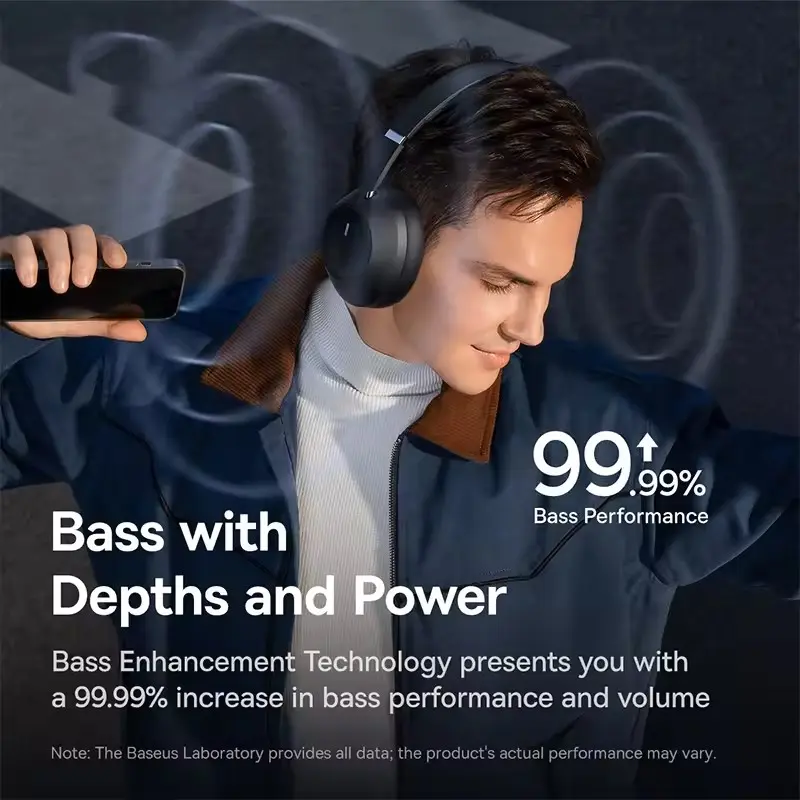Bass 30 Max Wireless Headset Bluetooth 5.3 Over Headphones Bass-Enhancing 40mm Diaphragm Ultra Low Latency Earphones 50H