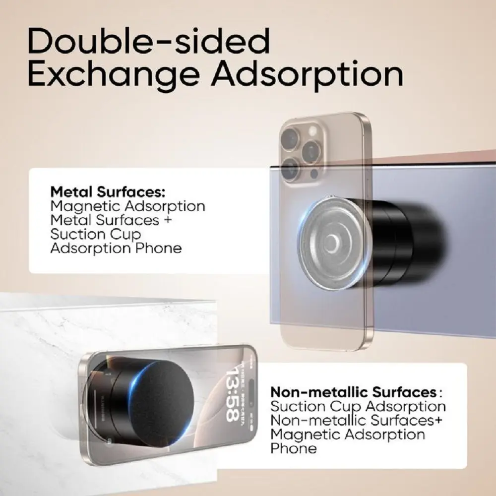 Suction Cup Magnetic Phone Holder Lazy Multi-functional Foldable Storage Holder Vacuum Suction Phone Holder