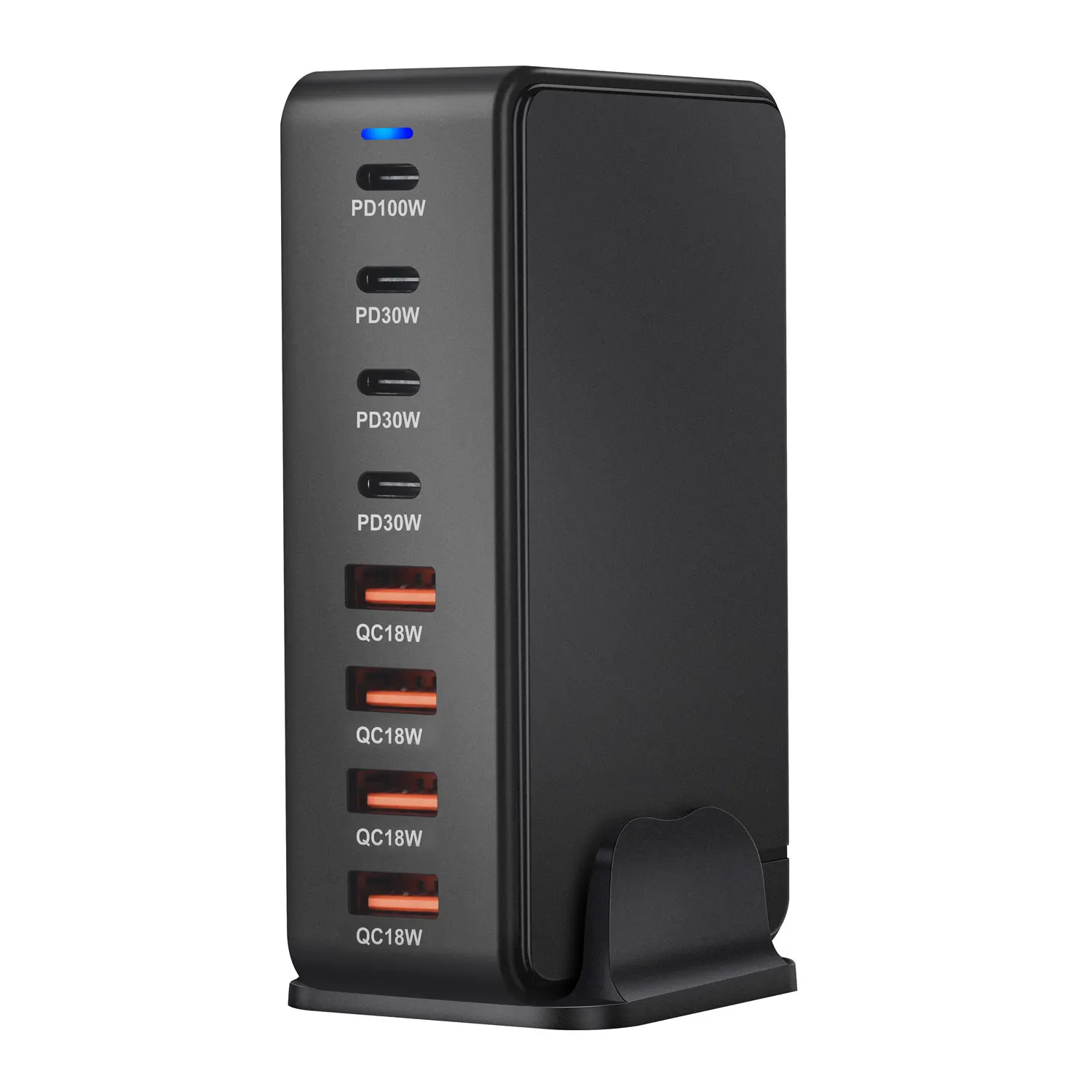 240W GaN desktop charger with 8 USB-C ports, supports PD 3.0 fast charging and is compact & portable