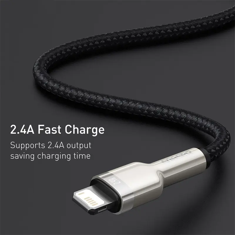 Baseus USB Cable for iPhone 14 11 12 Pro Max Xs Xr X 2.4A Fast Charging Cable for iPhone Cable 7 SE 8 Plus Charger for iPad air