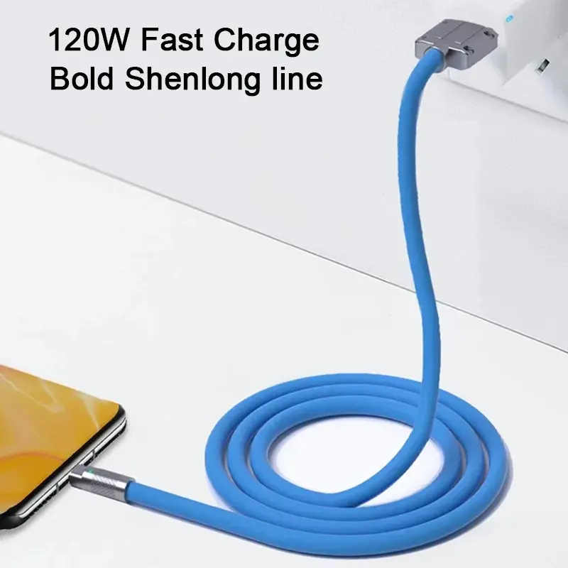 120W 7A Fast Charging Micro USB Cable For Andriod Universal Mobile Phone Alloy Soft Micro Wire Quick Charge USB Data Cables Cord